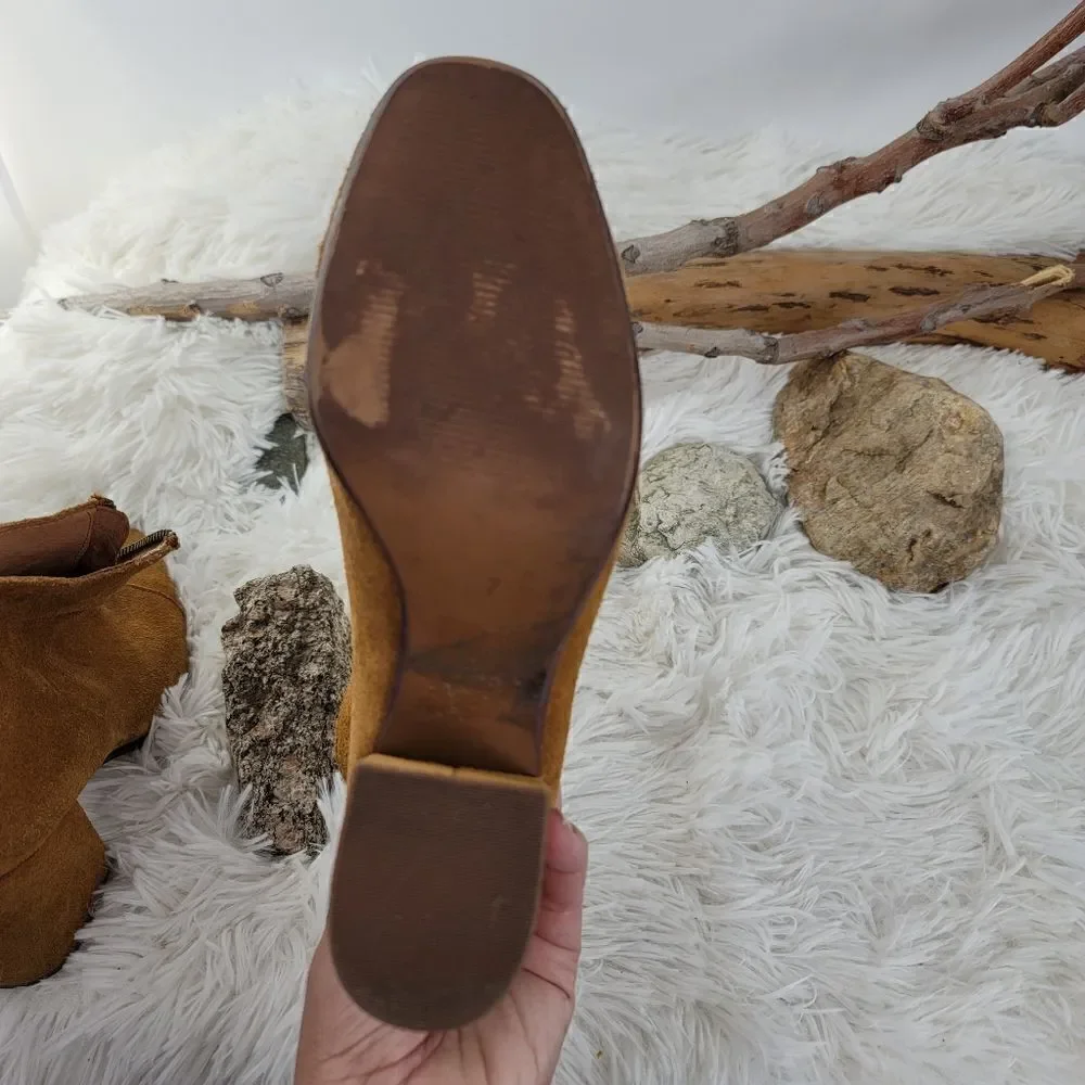 Madewell suede block heel bootie Amalia